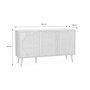 Voir la diapositive 4 : SWEEEK Buffet de rangement. Eva. cannage arrondis et décor bois. trois portes. deux niveaux . buffet bas. L 120 x l39 x H70cm