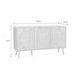 Voir la diapositive 4 : SWEEEK Buffet de rangement. Eva. cannage arrondis et décor bois. trois portes. deux niveaux . buffet bas. L 120 x l39 x H70cm