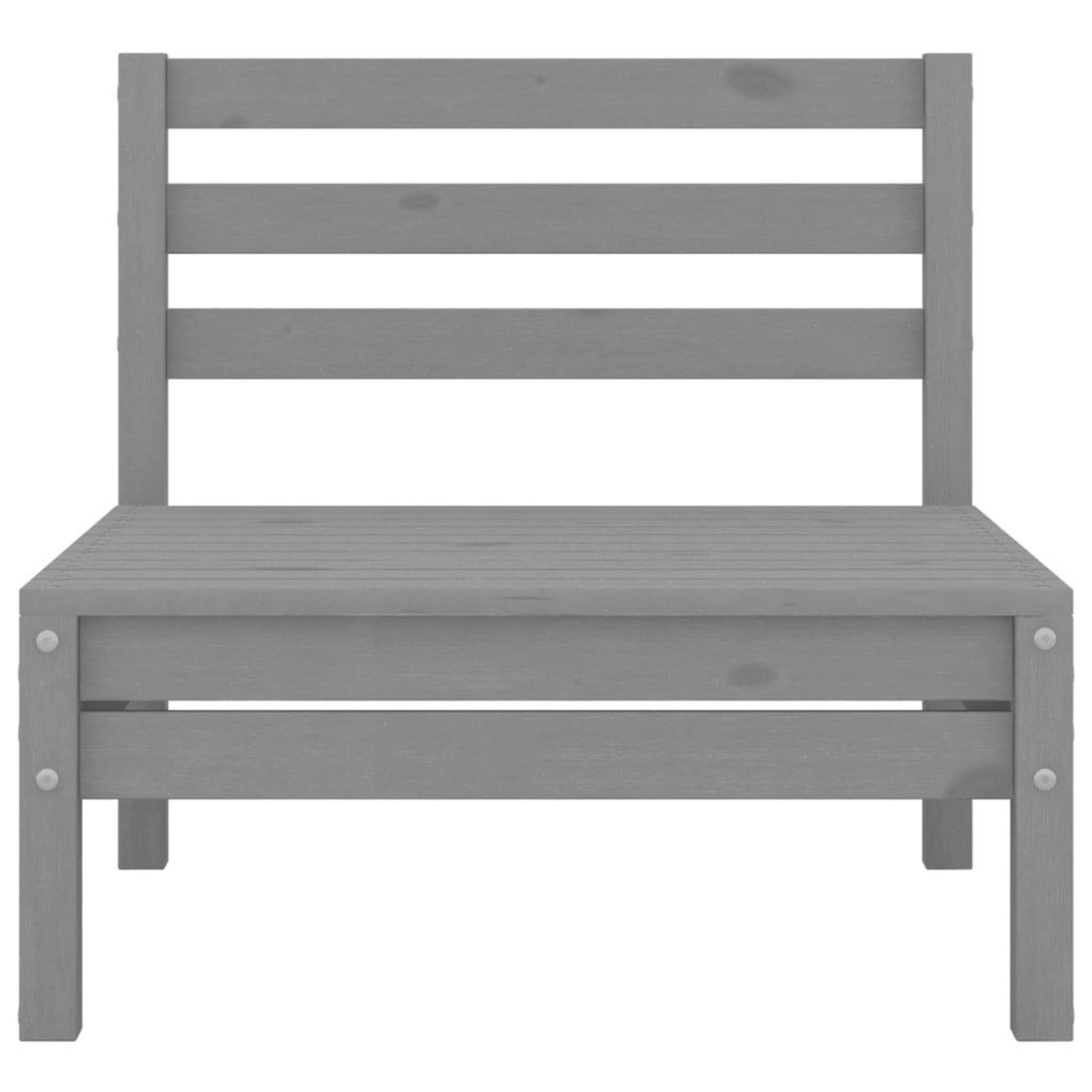 Voir la diapositive 4 : VIDAXL Canape a 2 places de jardin Gris Bois de pin solide