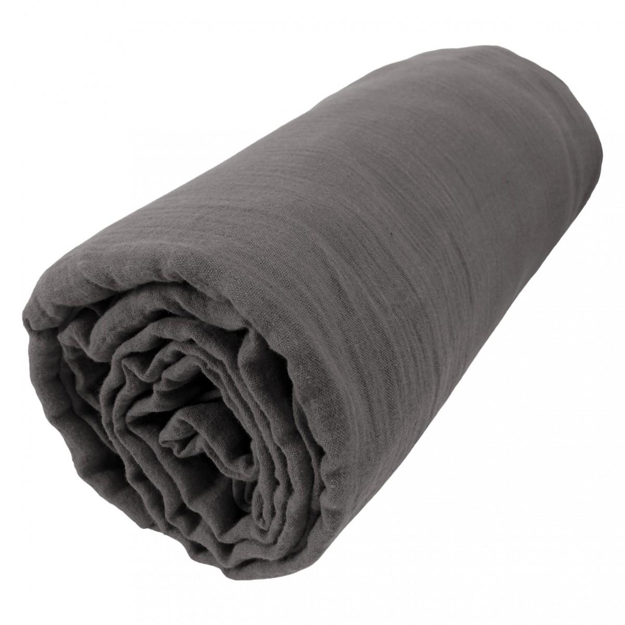 Voir la diapositive 1 : Eden Drap housse double gaze de coton gaïa