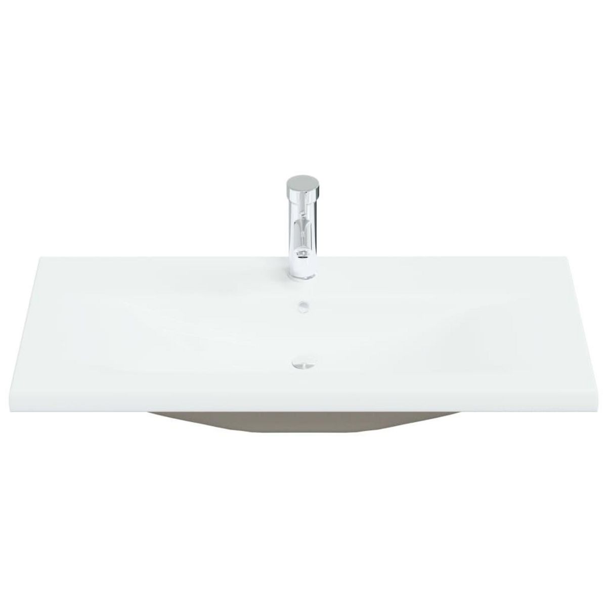 VIDAXL Lavabo encastre avec robinet 91x39x18 cm ceramique blanc