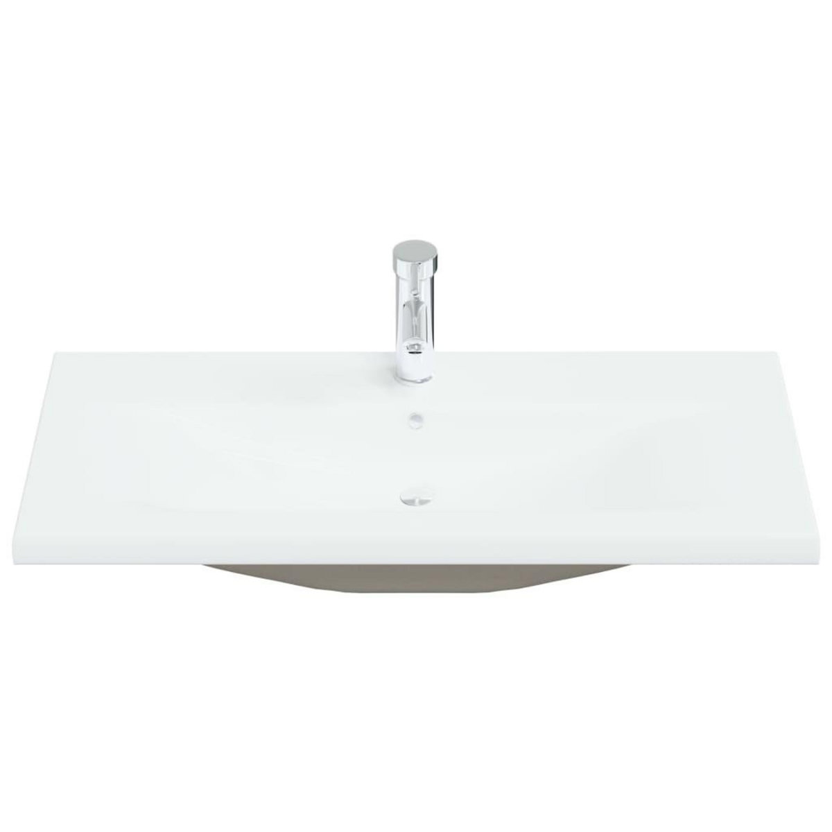 VIDAXL Lavabo encastre avec robinet 91x39x18 cm ceramique blanc