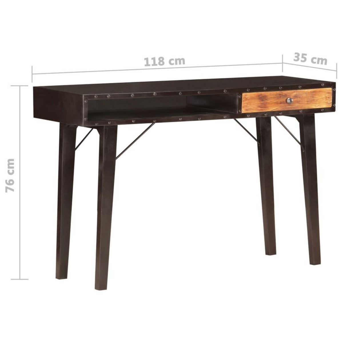 VIDAXL Table console 118x35x76 cm Bois de recuperation massif