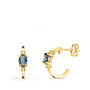 Voir la diapositive 1 : L'ATELIER D'AZUR Boucles d'Oreilles Demi Créoles Aigues-Marines - Or 18 Carats 750 Jaune