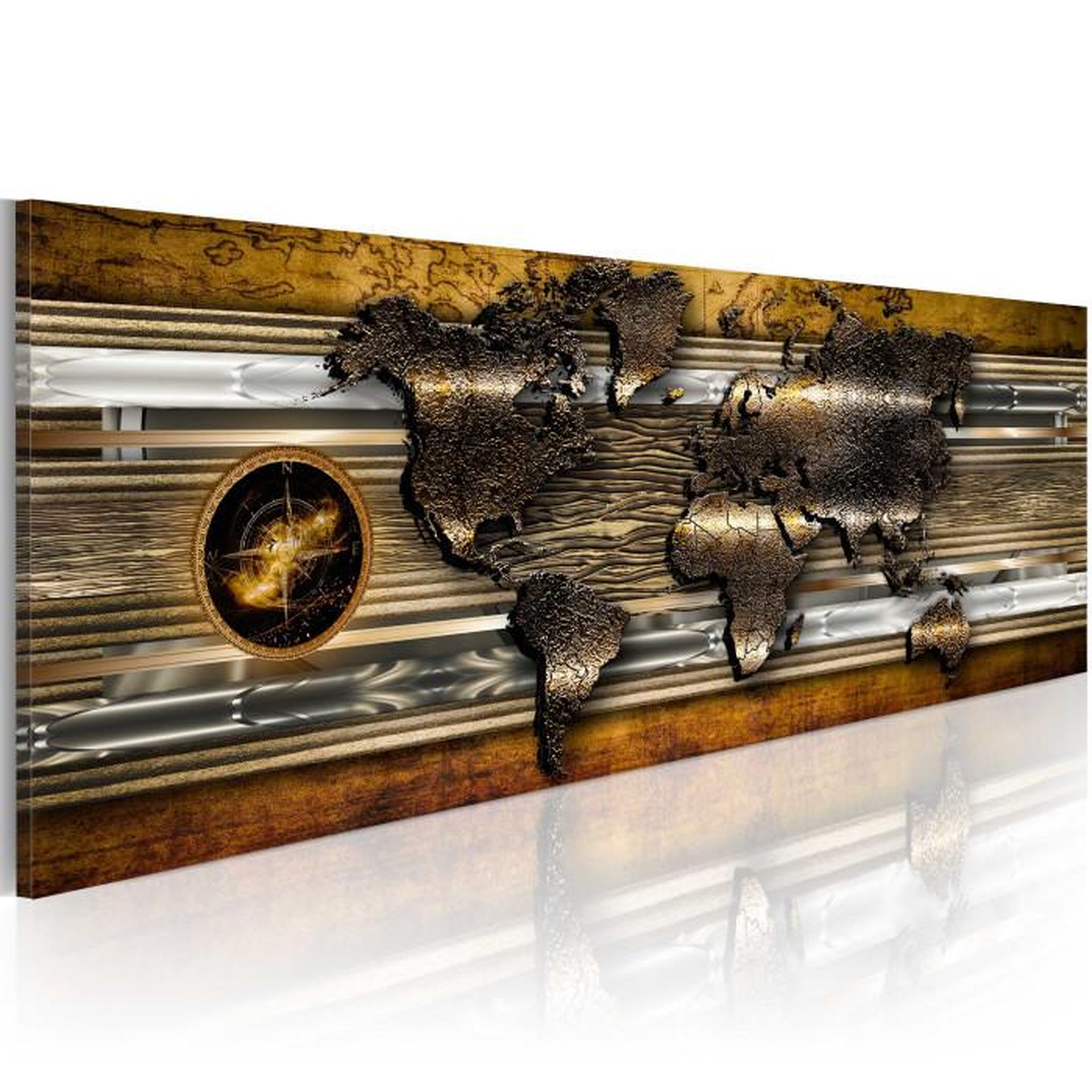 Paris Prix Tableau Imprimé  The Golden Map. Coloris disponibles : Multicolore