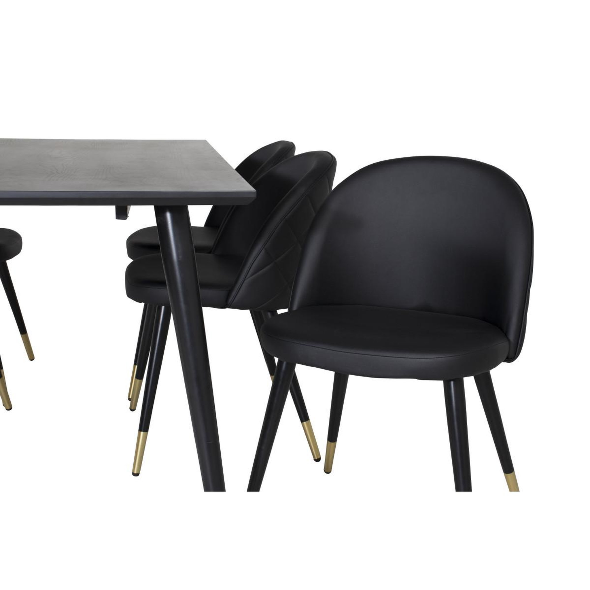 Voir la diapositive 4 : Paris Prix Ensemble table à manger & 6 chaises design  dipp & velvet  180cm noir
