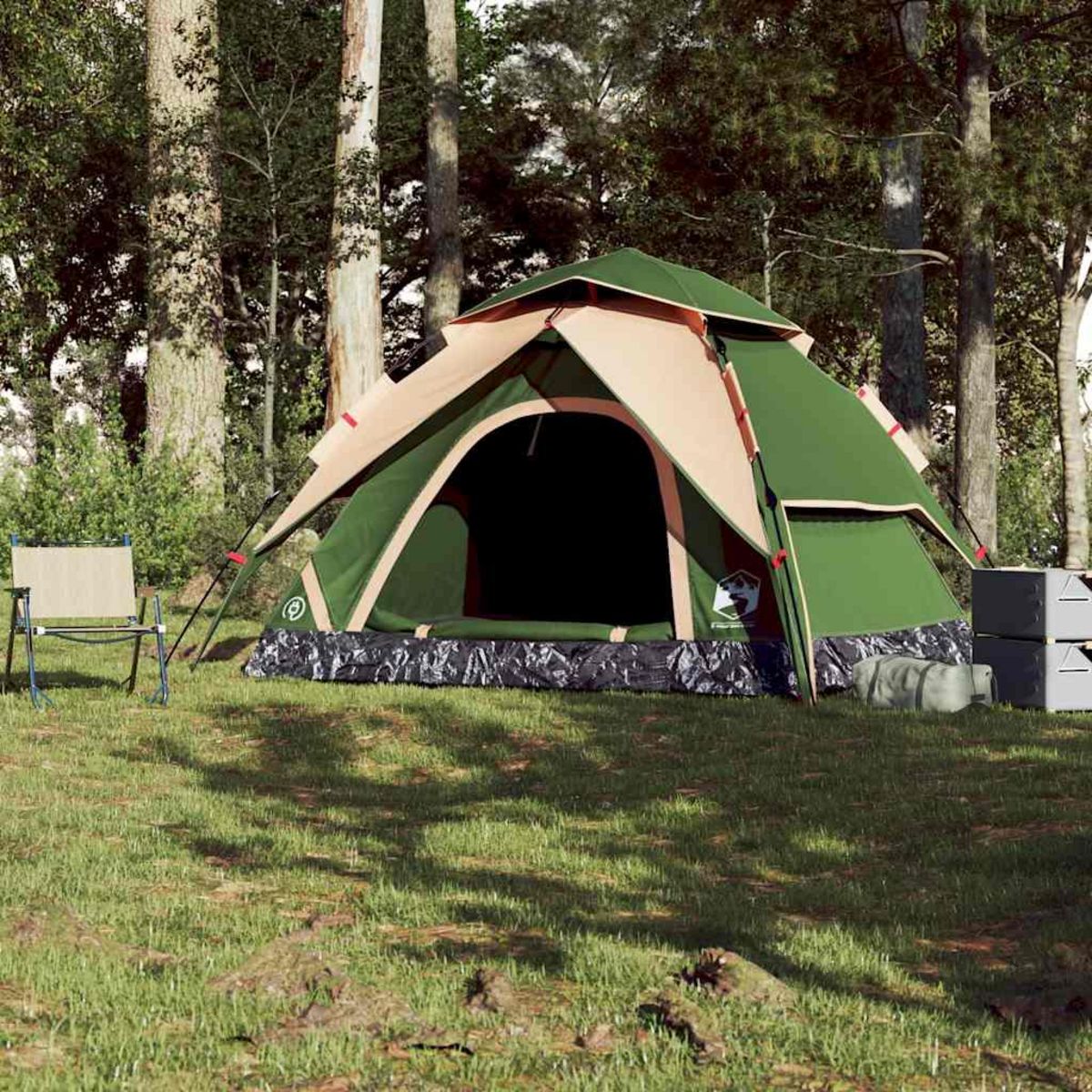 VIDAXL Tente de camping a dome 5 personnes vert liberation rapide