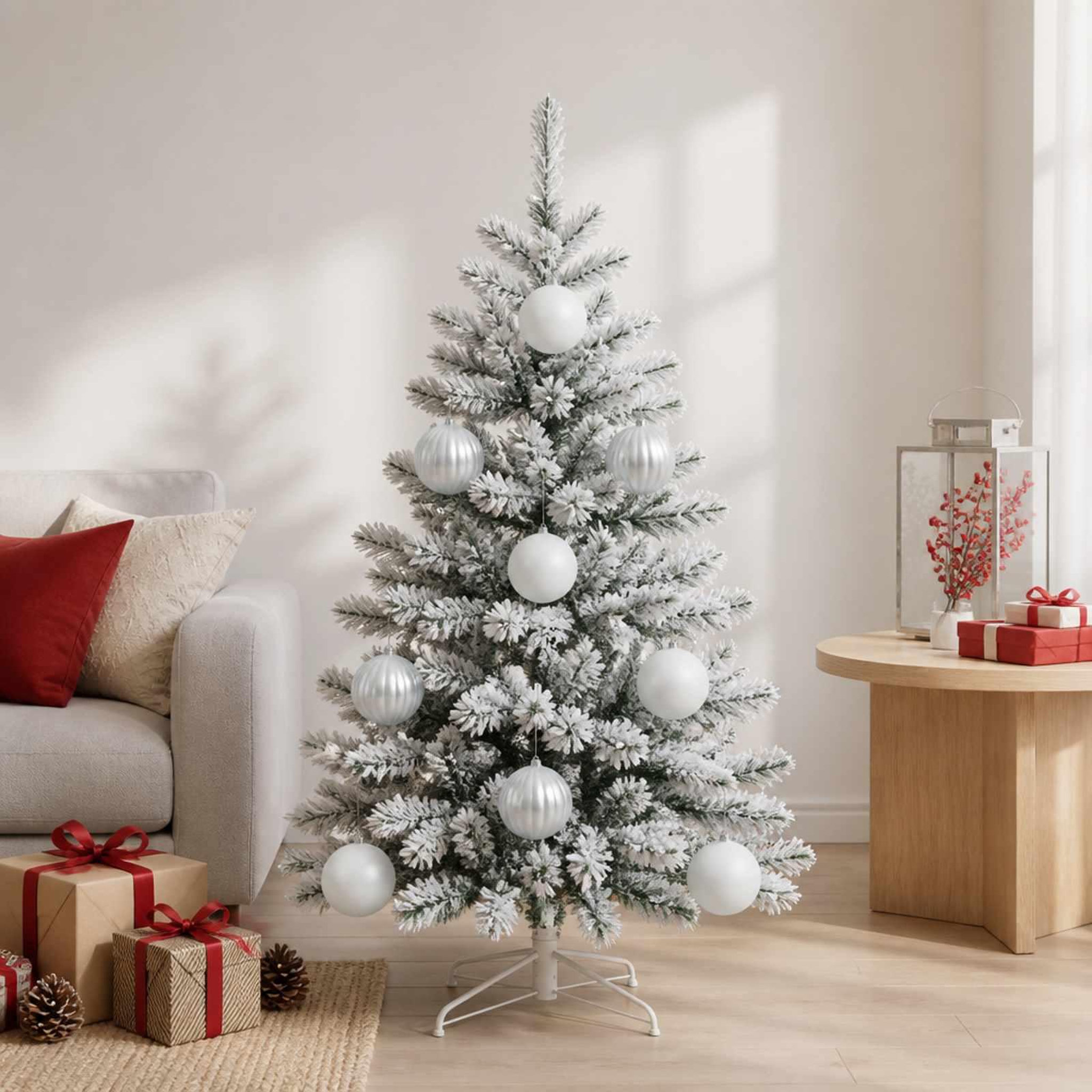 Voir la diapositive 2 : VIDAXL Ensemble de boules de Noël XL 9 pc Blanc Diam. 15 cm Plastique