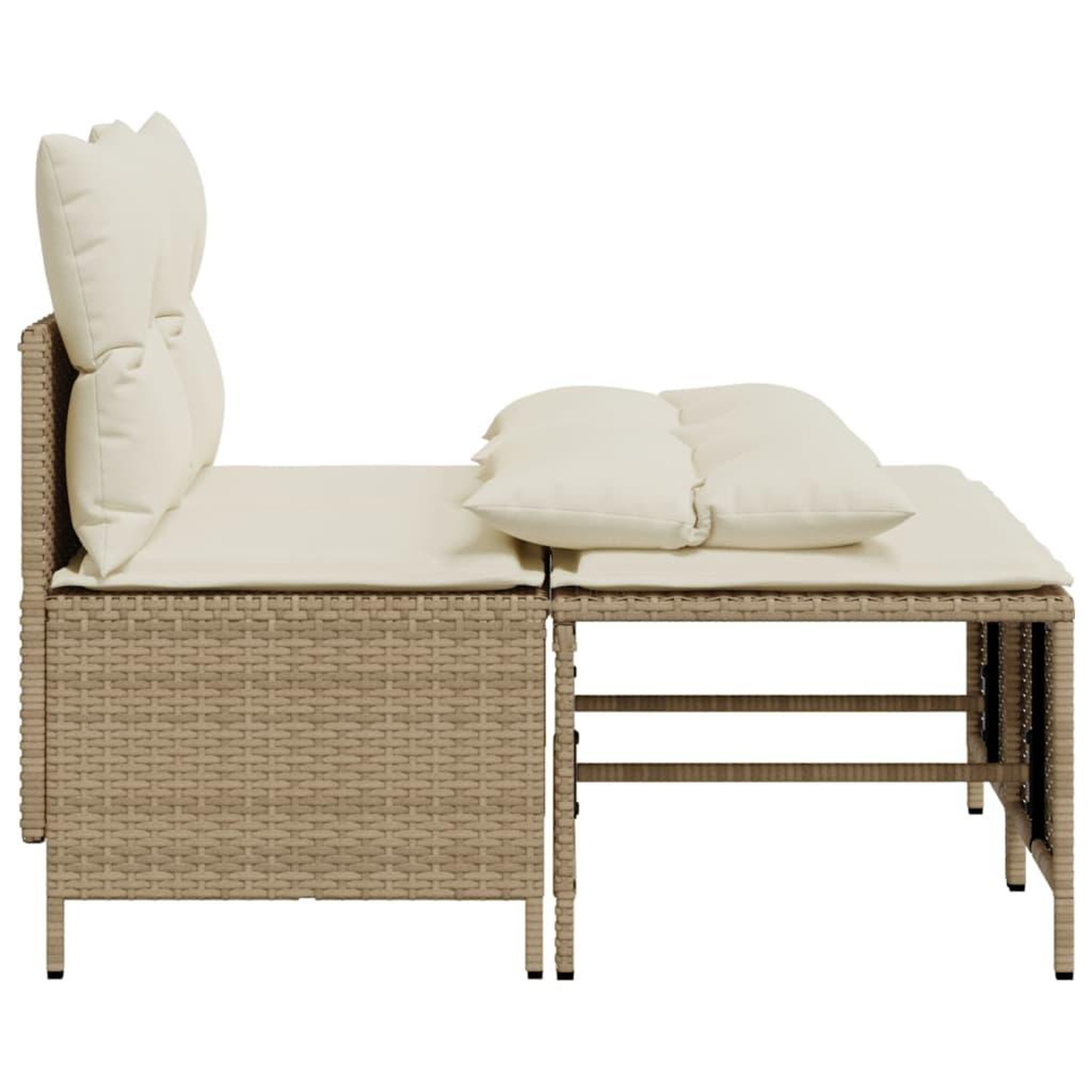 Voir la diapositive 4 : VIDAXL Salon de jardin avec coussins 4 pcs beige resine tressee