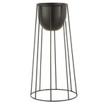 Paris Prix Cache-Pot sur Pied en Métal  Lignes  45cm Noir