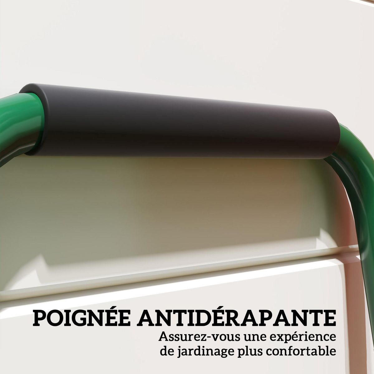 OUTSUNNY Aérateur de pelouse - aérateur de gazon - 5 dents creuses dia. 2,3 cm - acier thermoplastique vert