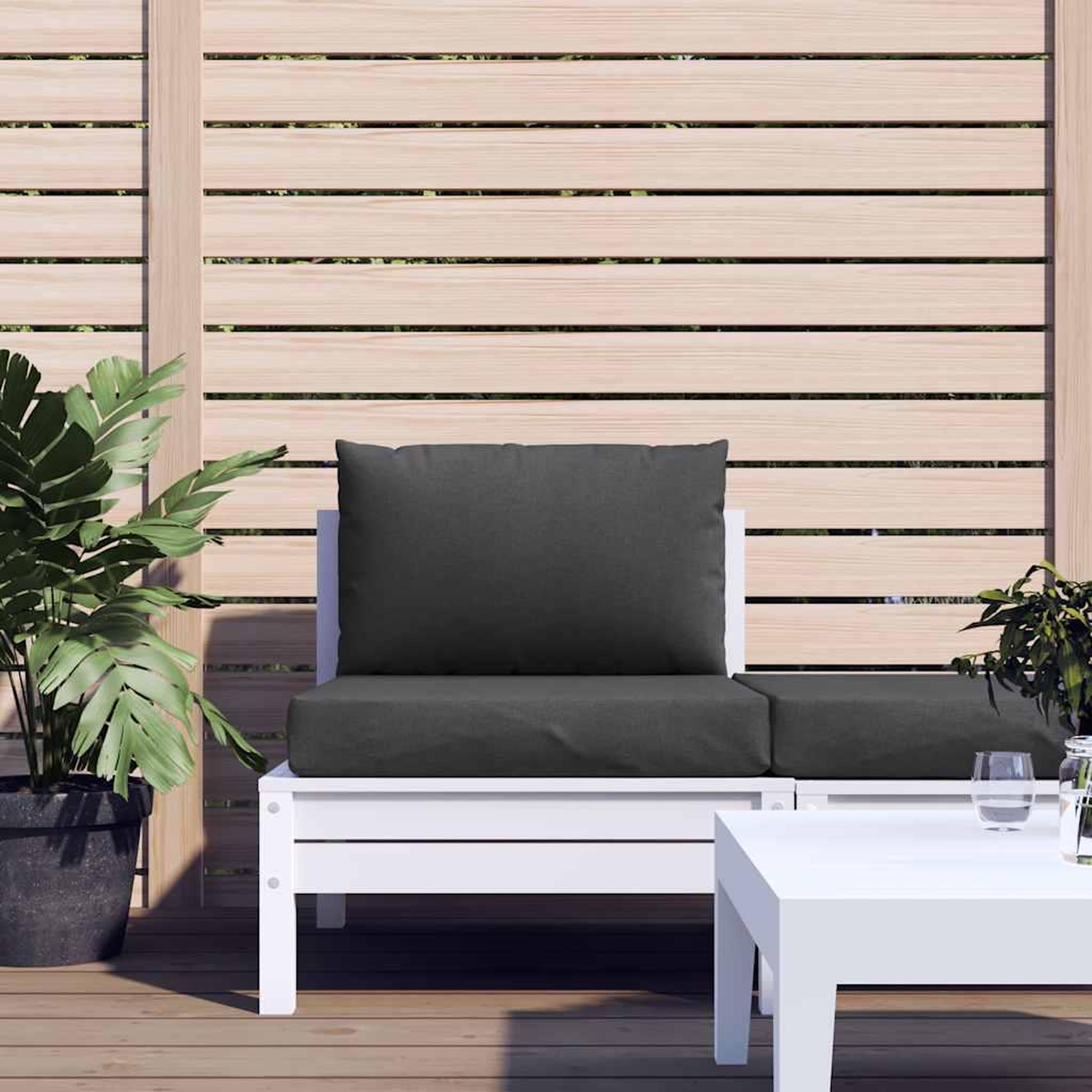Voir la diapositive 3 : VIDAXL Coussins de palette lot de 2 anthracite melange tissu