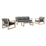 Proloisirs Set 4 pièces - SLOOP - Aluminium époxy - Heat Graphite - 1 canapé + 2 fauteuils + 1 table basse