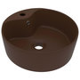Voir la diapositive 2 : VIDAXL Lavabo avec trop-plein Marron fonce mat 36x13 cm Ceramique