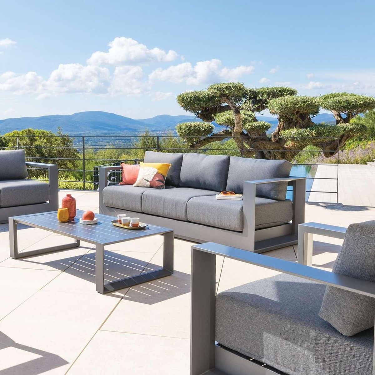 HESPERIDE Canapé de jardin en aluminium Allure