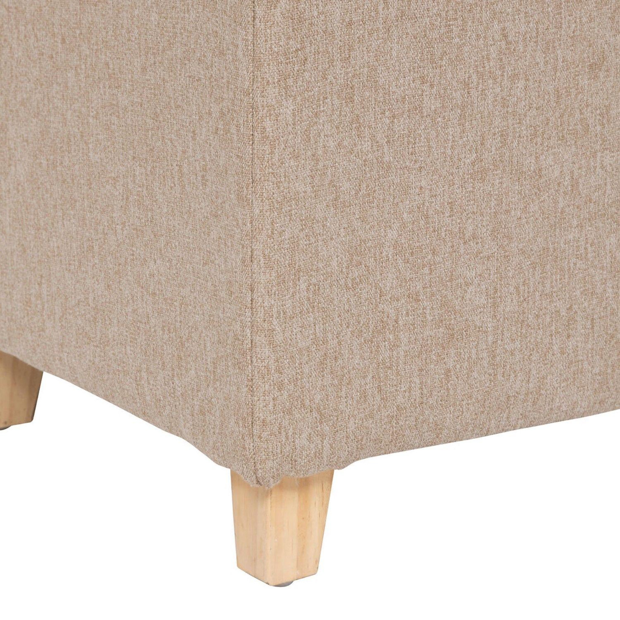 Voir la diapositive 4 : ATMOSPHERA Pouf carré en tissu leandre - beige