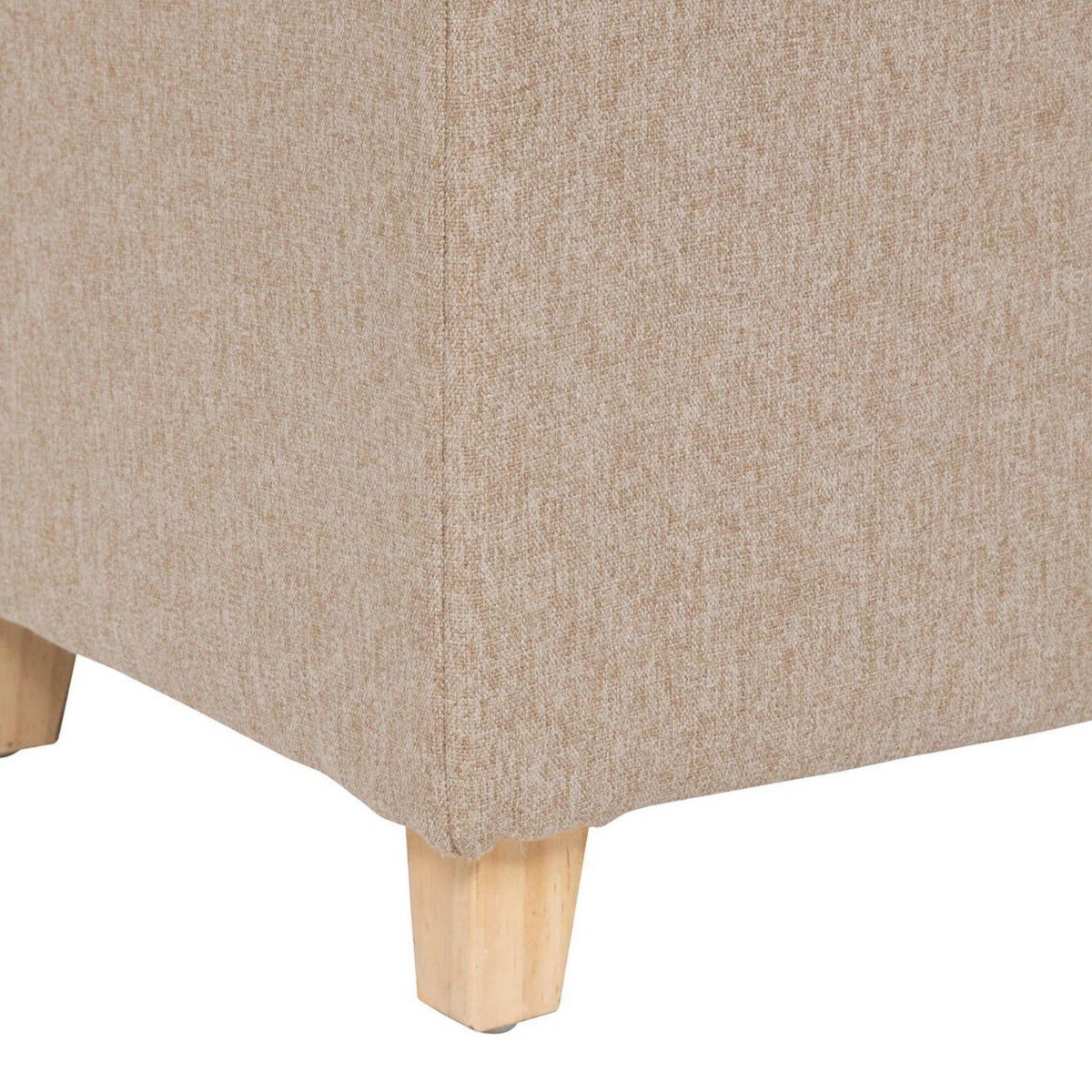 ATMOSPHERA Pouf carré en tissu LEANDRE - Beige