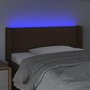 Voir la diapositive 4 : VIDAXL Tete de lit a LED Marron fonce 103x16x78/88 cm Tissu