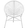 Voir la diapositive 2 : VIDAXL Chaise de jardin en corde forme de lune resine tressee blanc