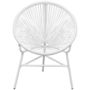 Voir la diapositive 2 : VIDAXL Chaise de jardin en corde forme de lune resine tressee blanc