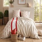 ATELIER DU COTON Parure Housse De Couette 100% Coton 57fils Rubis. Coloris disponibles : Multicolore