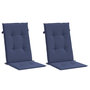 Voir la diapositive 3 : VIDAXL Coussins de chaise a dossier haut lot de 2 bleu marine tissu