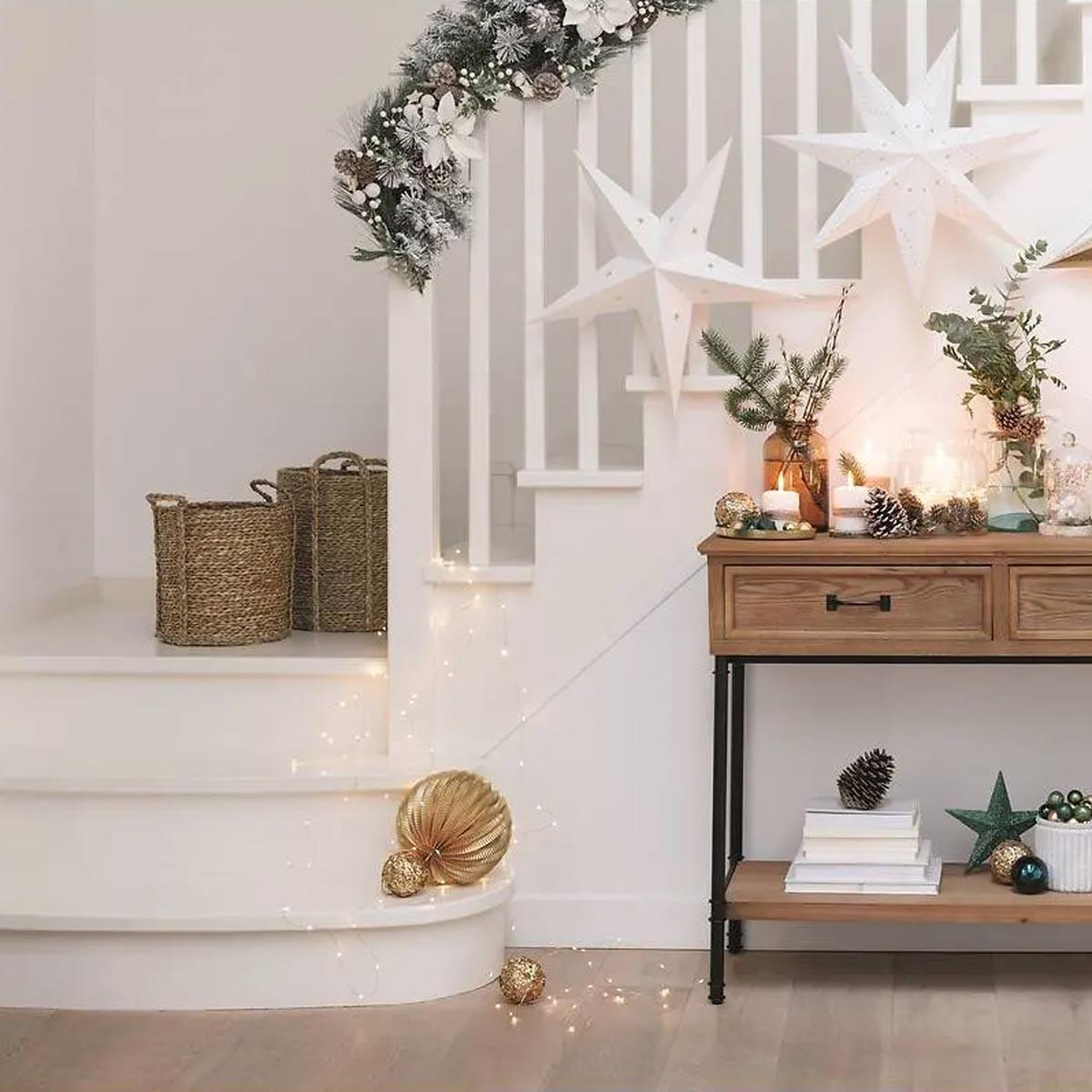 Voir la diapositive 3 : ATMOSPHERA Guirlande de noël  floqué  200cm blanc & vert