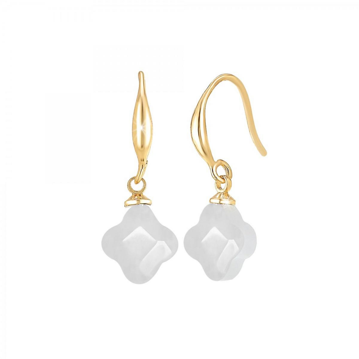 SC BOHEME Boucles d'oreilles SC Bohème ornées de quartz blanc