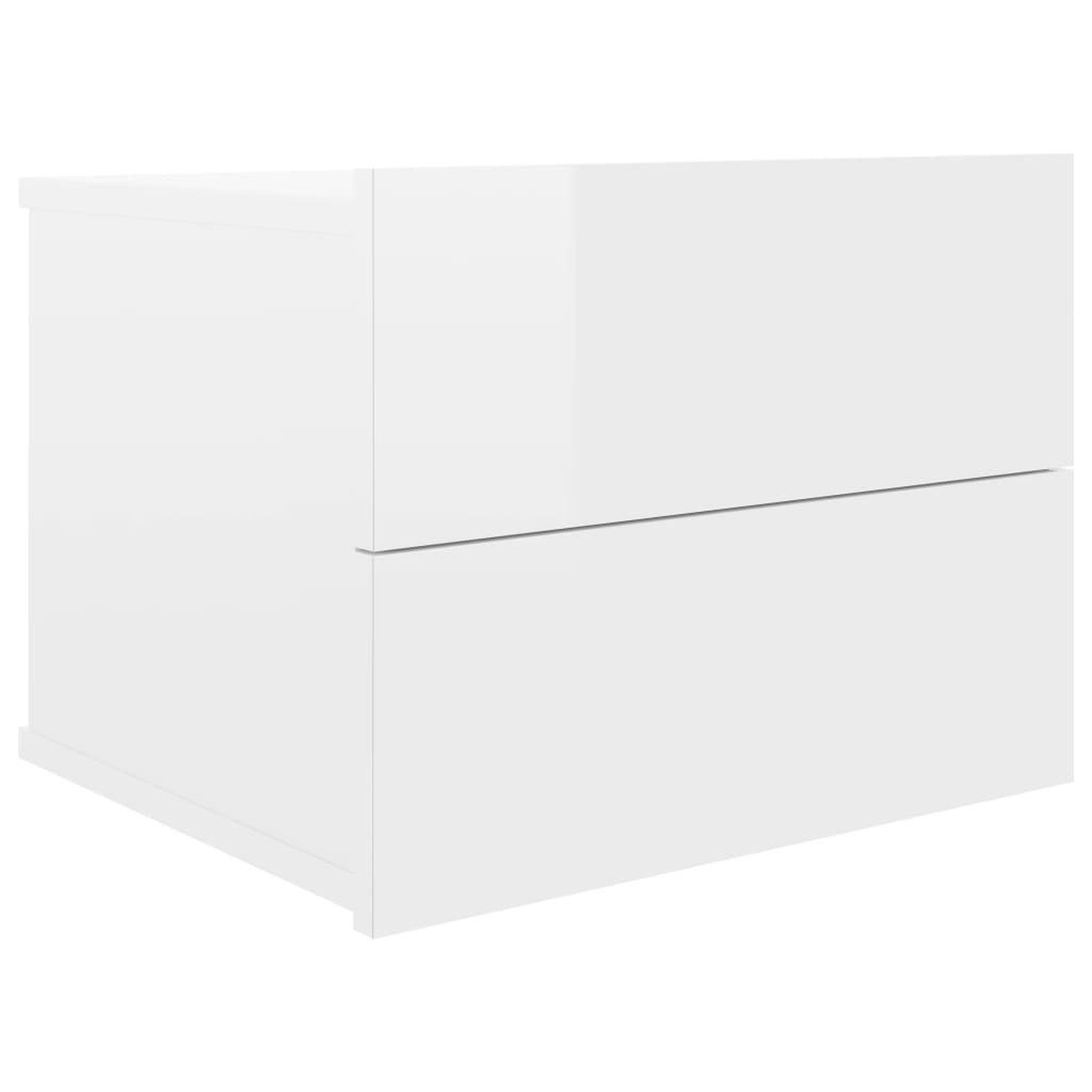 Voir la diapositive 3 : VIDAXL Tables de chevet 2pcs Blanc brillant 40x30x30cm Bois ingenierie