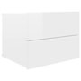 Voir la diapositive 3 : VIDAXL Tables de chevet 2pcs Blanc brillant 40x30x30cm Bois ingenierie