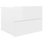 Voir la diapositive 3 : VIDAXL Tables de chevet 2pcs Blanc brillant 40x30x30cm Bois ingenierie