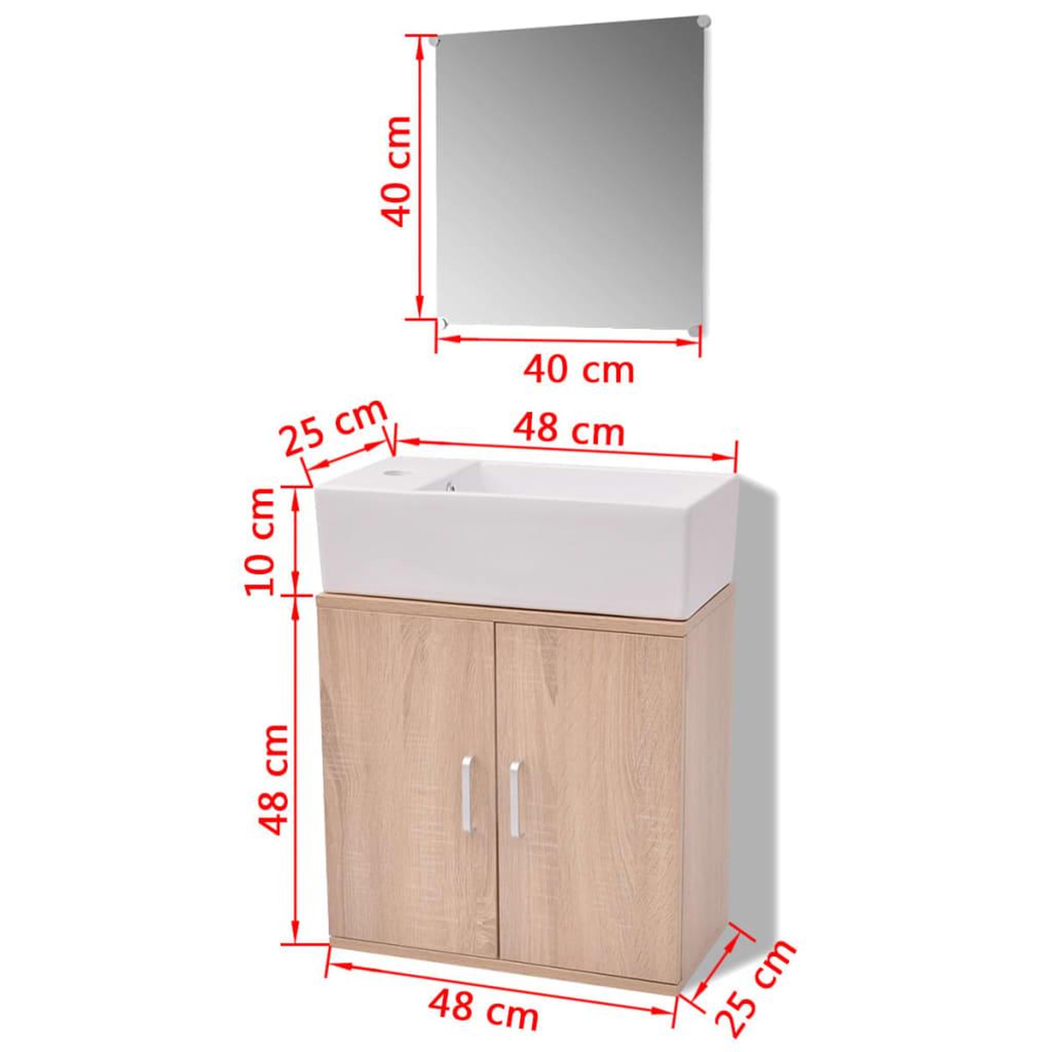 Voir la diapositive 6 : VIDAXL Meubles de salle de bains trois pieces Beige