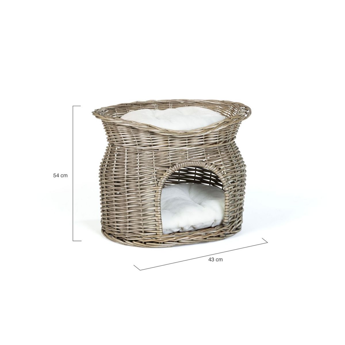 IDOMYA ESSENTIALS Panier en osier pour chat avec coussins