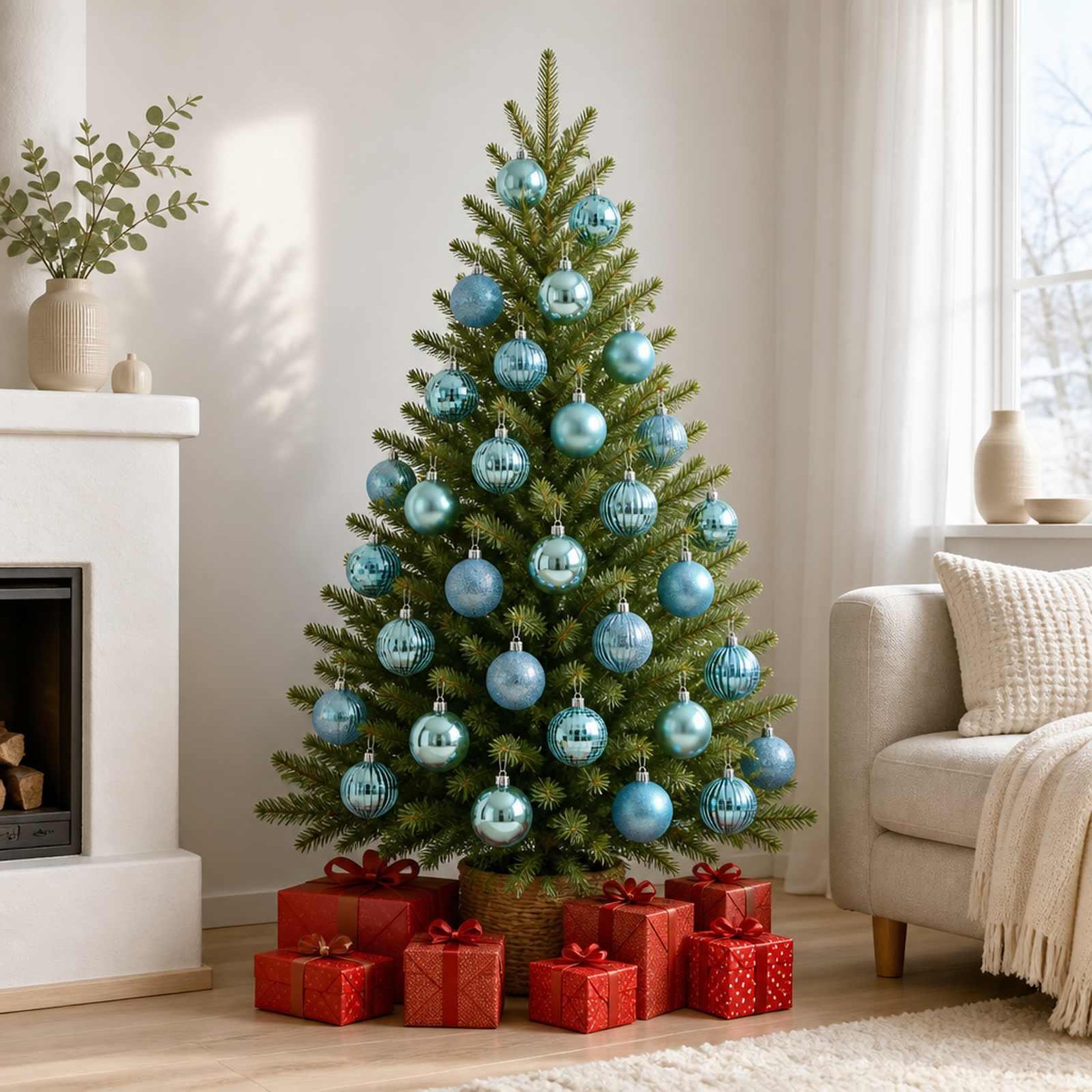 Voir la diapositive 2 : VIDAXL Ensemble de boules de Noël 50 pc Turquoise Diam. 8 cm