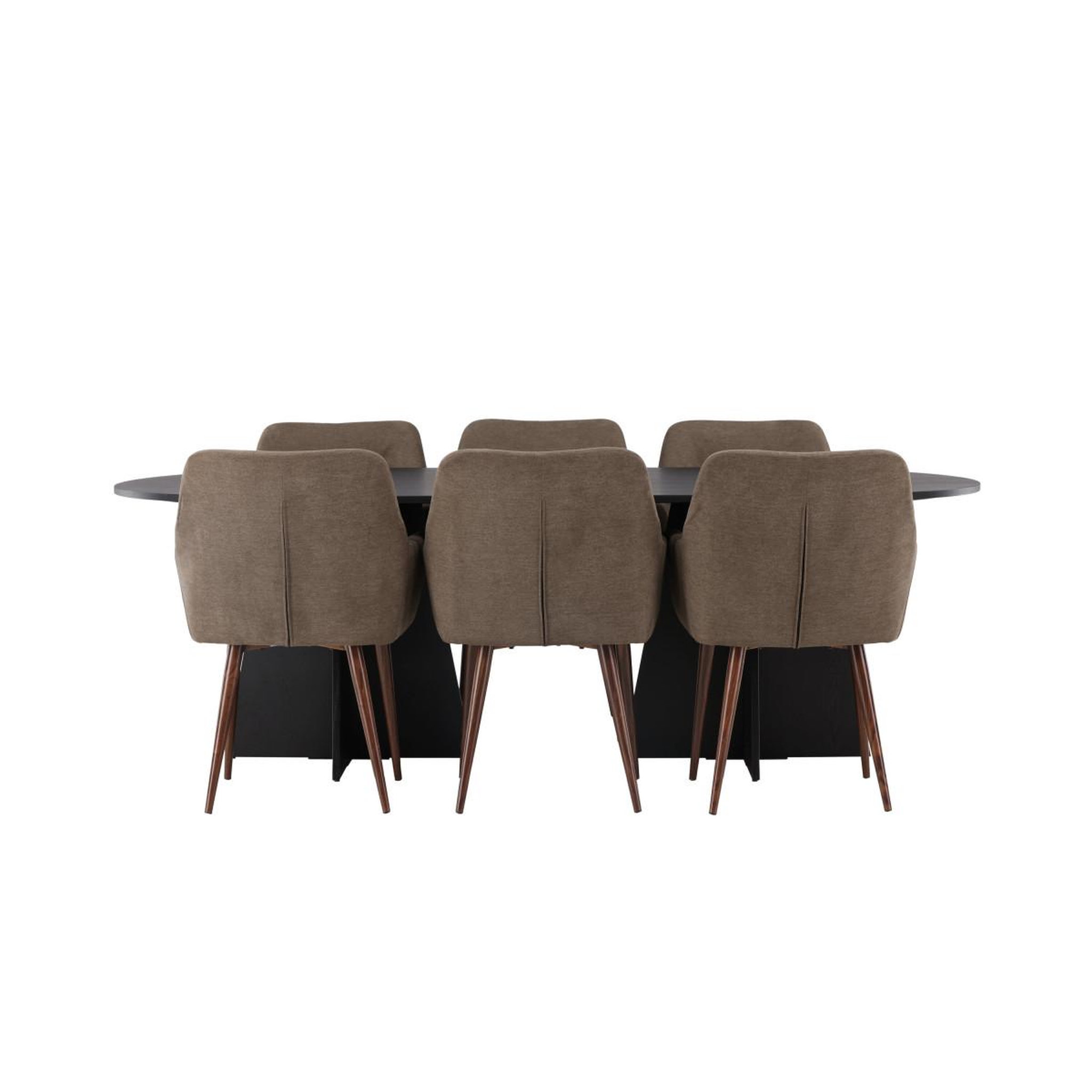 Voir la diapositive 2 : Paris Prix Ensemble table à manger & 6 chaises  bootcut & tomorrow  230cm marron & noir