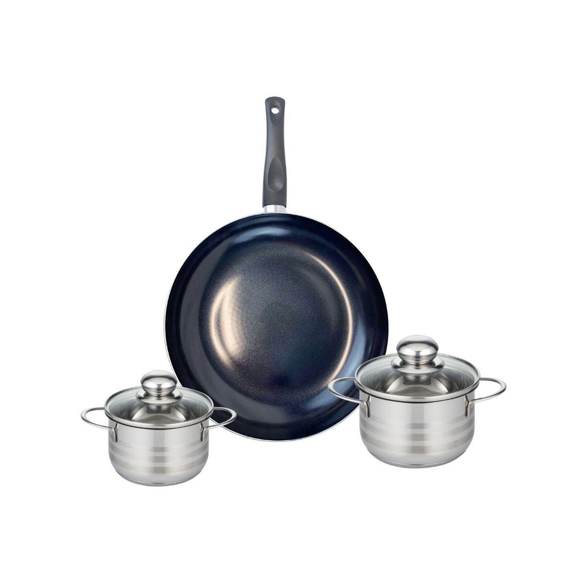 ELO Ensemble de 1 poêle de cuisson 32 cm et 2 faitouts 14 et 16 cm elo prima brillant