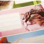 GLOBAL GIFT 12 étiquettes adhésives scolaires - Rectangle - Photos de chats