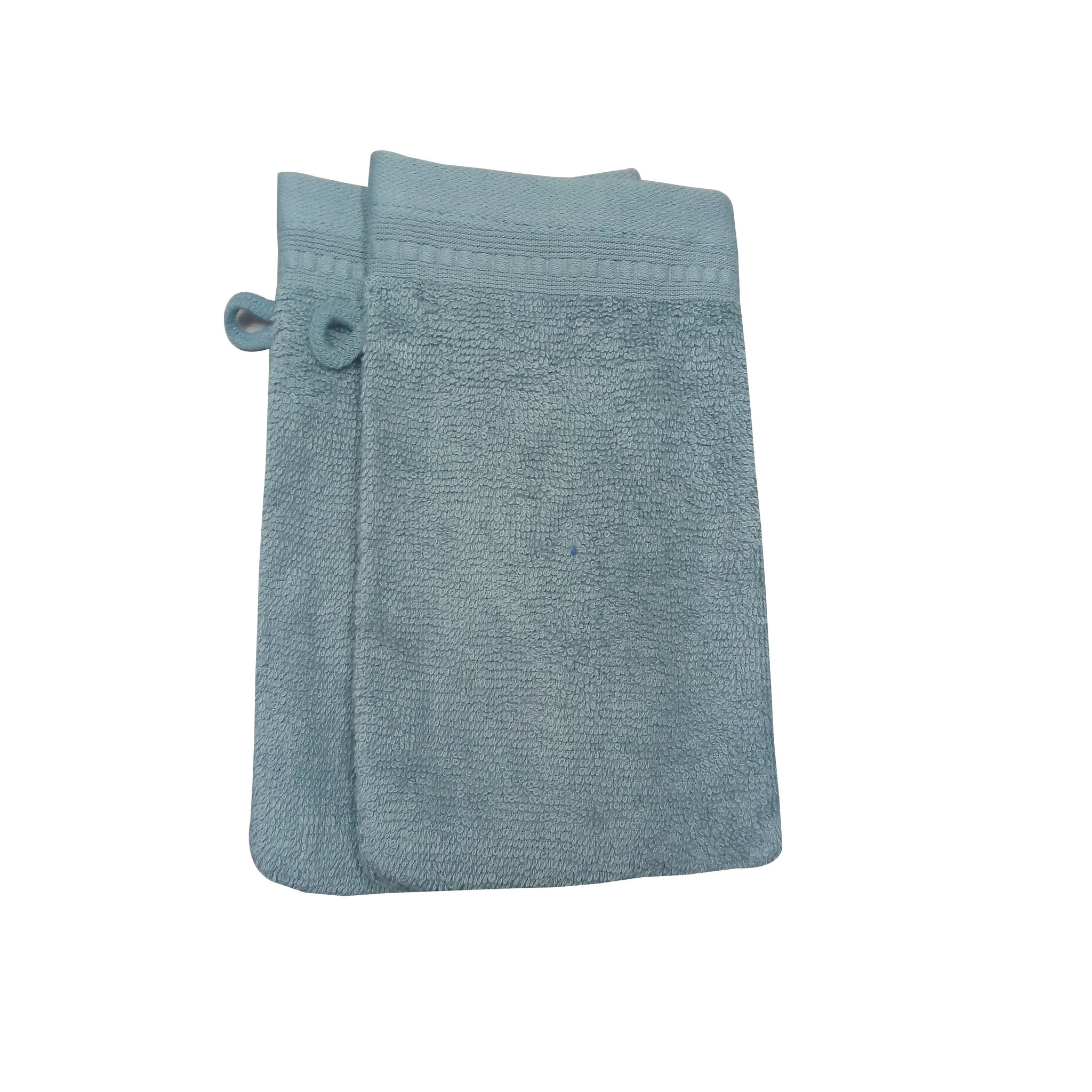 Voir la diapositive 1 : ACTUEL Lot de 2 gant de toilette uni en coton 400g/m²