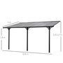 Voir la diapositive 3 : OUTSUNNY Pergola rigide alu. polycarbonate dim. 4,35L x 3l x 2,7H m pavillon de jardin adossable gris