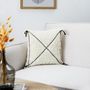 Voir la diapositive 3 : Paris Prix Coussin Sherpa Tressé  Crush  40x40cm Blanc