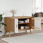 Voir la diapositive 4 : VIDAXL Buffet OLDEN blanc et marron 114x43x73,5 cm bois massif de pin