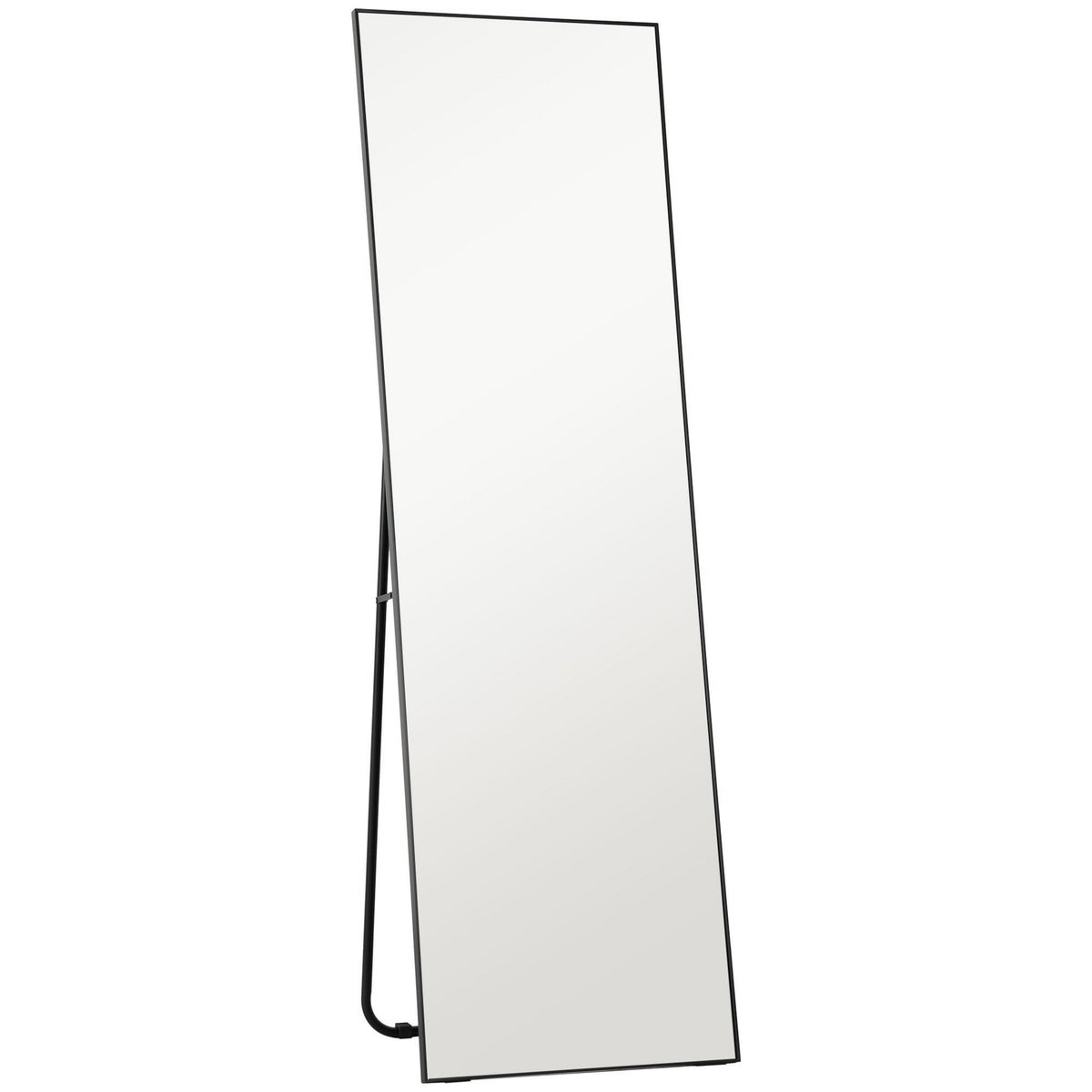 HOMCOM Grand miroir pleine longueur rectangulaire 50 x 160 cm - miroir sur pied ou mural - noir