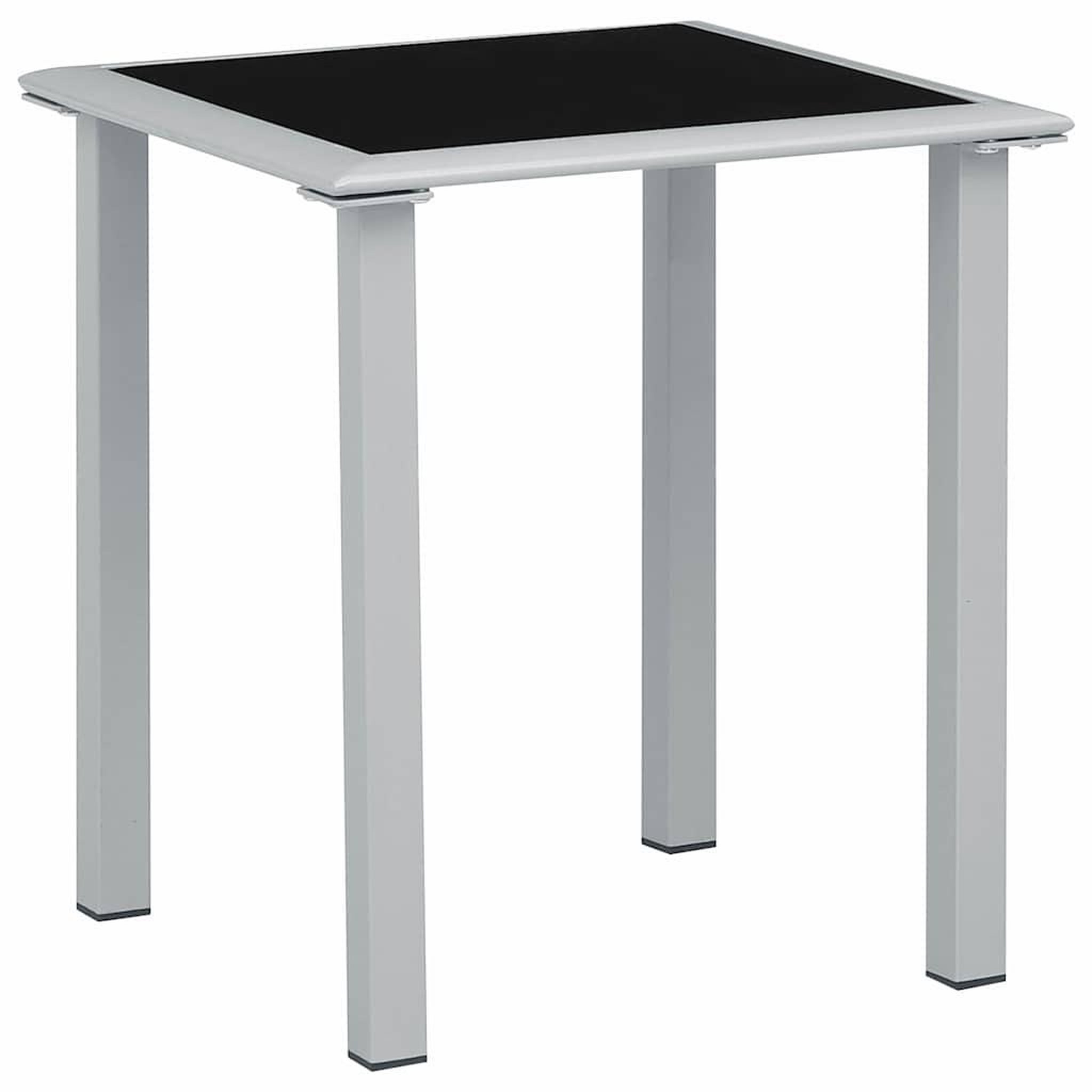 VIDAXL Table de jardin noir et argente 41x41x45 cm acier et verre