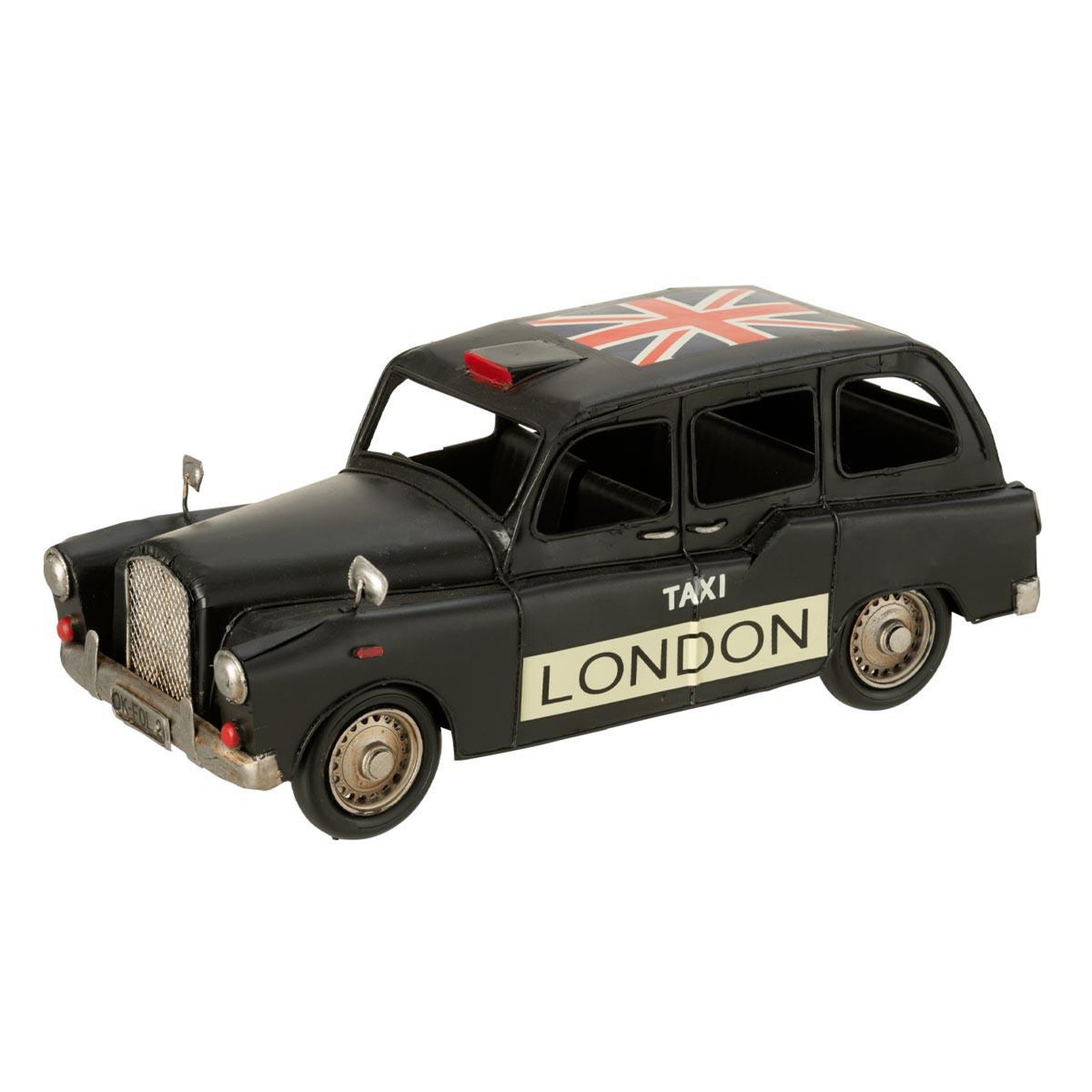 J-LINE Voiture déco en métal  antique  32cm noir