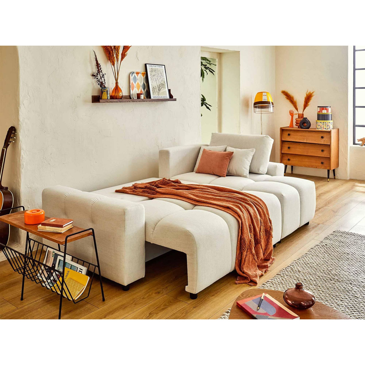 LISA DESIGN Crocus - canapé d'angle réversible - 4 places - convertible avec coffre - en tissu