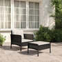 Voir la diapositive 1 : VIDAXL Salon de jardin 2 pcs avec coussins Noir Resine tressee