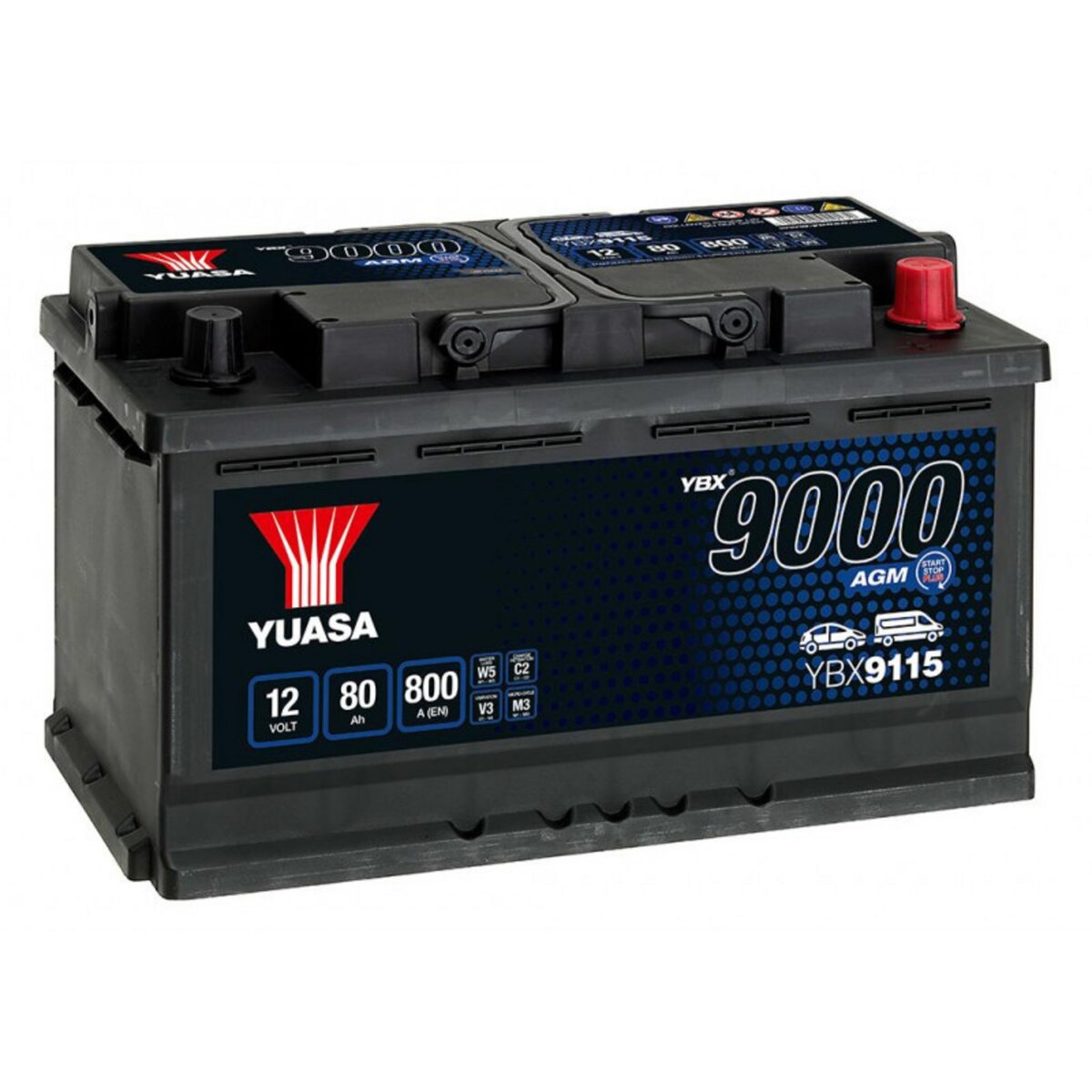 YUASA Batterie YUASA YBX9115 AGM 12V 80AH 800A