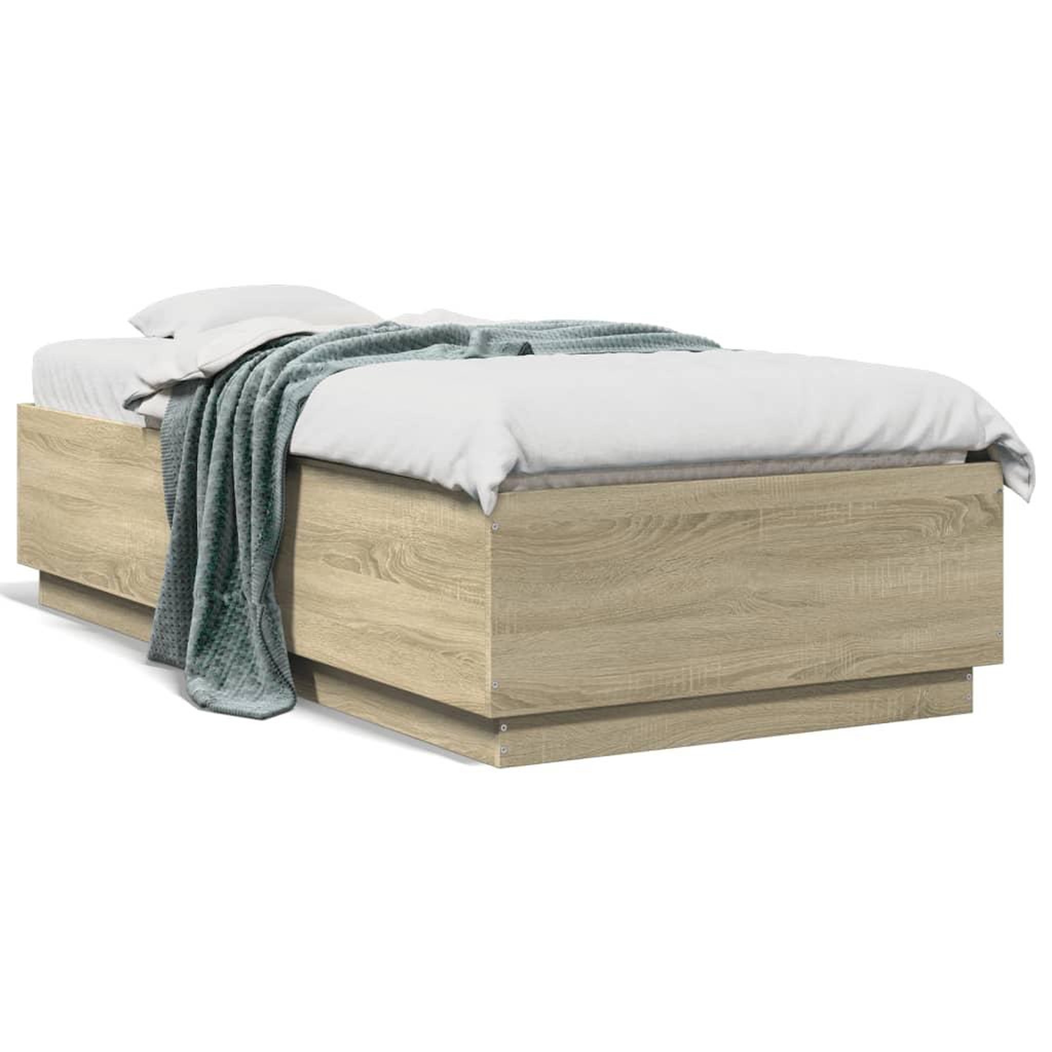 Voir la diapositive 2 : VIDAXL Cadre de lit sans matelas chene sonoma 90x190 cm