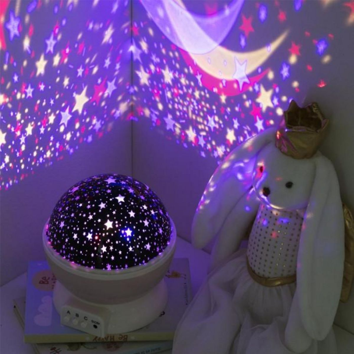 Atmosphera Kids Veilleuse Projecteur Rotative  Etoile  14cm Gris