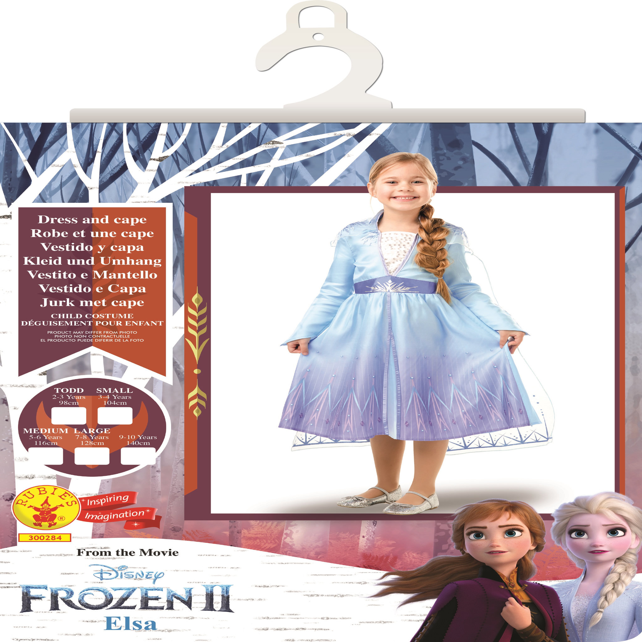 Voir la diapositive 4 : RUBIES Déguisement classique Elsa taille 7/8 ans - La reine des neiges